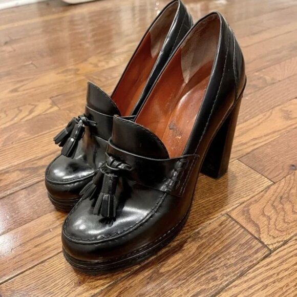 Marc Jacobs Shoes - Marc Jacobs Penny Loafer Loafers Heels size 38 fits a size 8 Black Leather